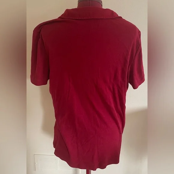 Women's Red Polo Shirt 100% COTTON - Picture 4 of 5